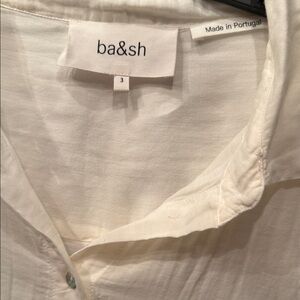 ba&sh Off-White Collared Button Blouse Size 8 US